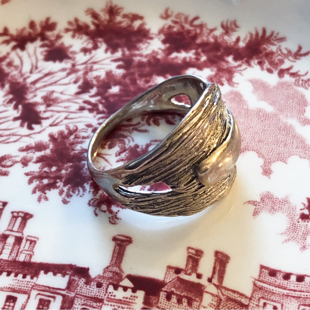 Vtg 925 sterling silver HG Hagit Gorali ring sz 9.75 Brutalist - Picture 6 of 14
